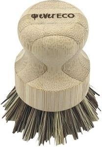 Ever Eco Pot Scrubber Bamboo Handle Palm Leaf Bristles