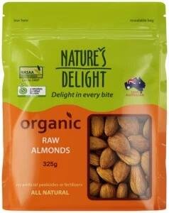 NATURE'S DELIGHT Organic Raw Almonds 325g