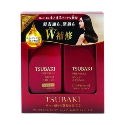 Shiseido Tsubaki Moisture and Shine Hair Care Set, Red, 490ml x 2