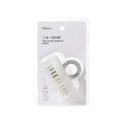 FaSoLa 2-in-1 Shampoo Brush in White and Grey
