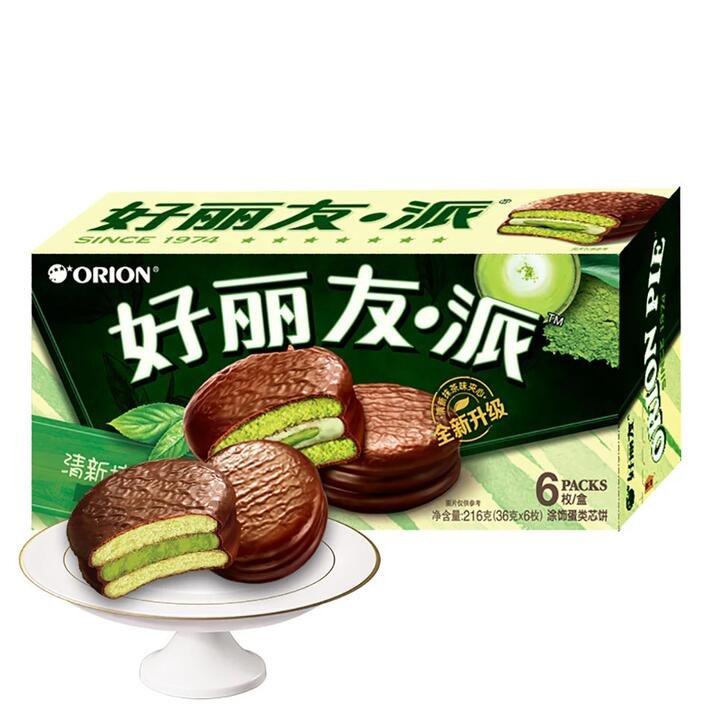 Orion Matcha Flavour Pie  6 Pieces 216g