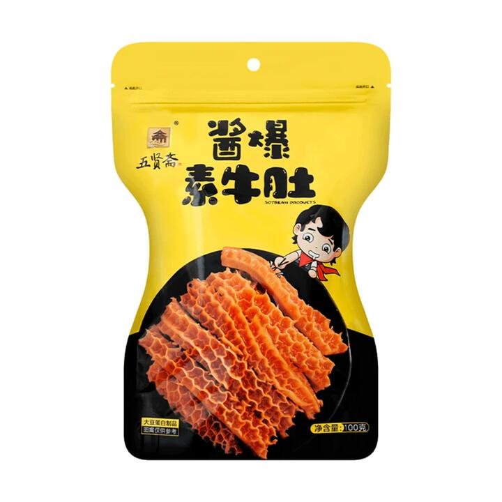 Wuxianzai Shredded Vegan Beef Tripe - Spicy Soy Sauce Flavor, 100g
