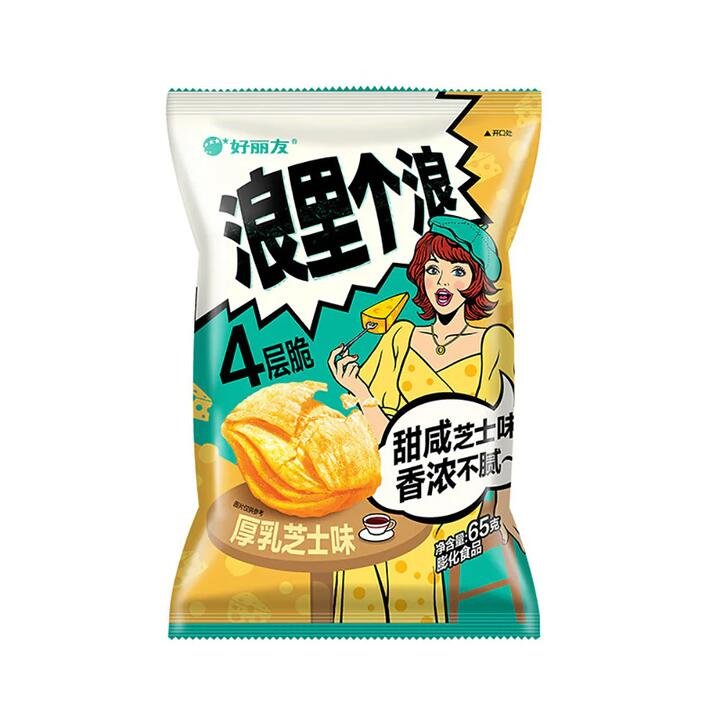 Orion Wave Potato Chips - Rich Cheese Flavor, 65g