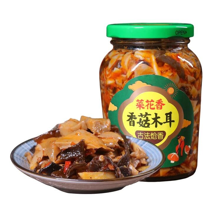 Caihua Xiang Shiitake and Wood Ear Mushrooms with Traditional Spicy Flavor 330g