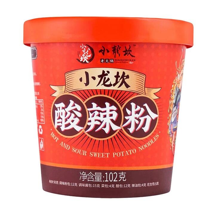 Xiaolongkan Hot and Sour Glass Noodle Soup, Bucket Pack, 102g