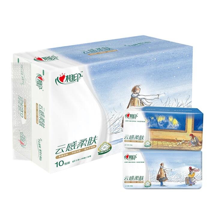 Hearttex 3-Ply Unscented Soft Skin Tissues - Limited Edition Turn Left, Turn Right by Jimmy Liao - 100 Pulls x 10 Packs