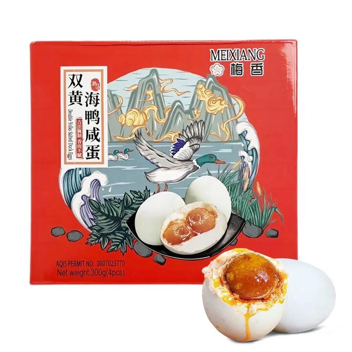 Meixiang Double Yolks Sea Duck Salted Eggs - 4 Pieces, 300g