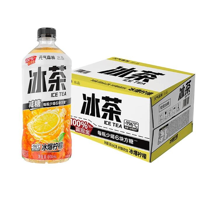 Genki Forest Ice Tea Lemon Blast - 900ml x 12