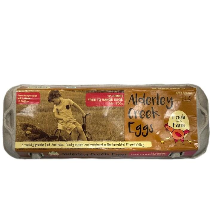 Fresh Farm Alderley Creek Jumbo Free Range Eggs 12pcs  800g