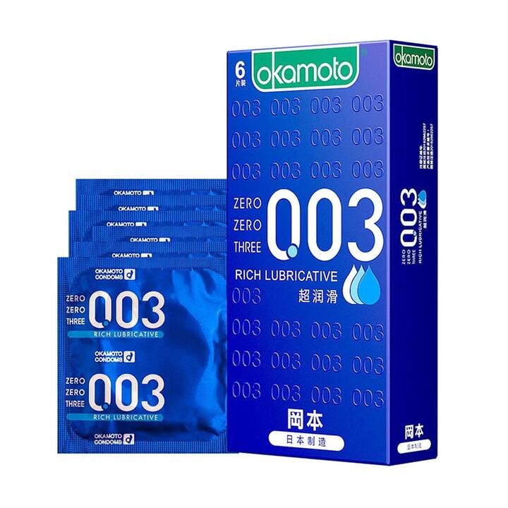 Okamoto 003 Rich Lubricative Ultra Thin Condoms - 6 Pieces