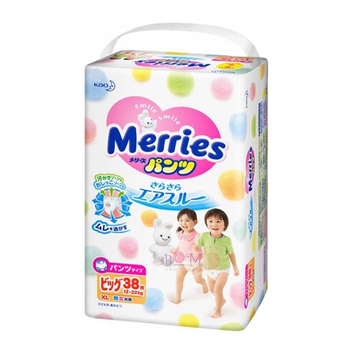 Merries Baby Diapers XL Size 38 Pieces (12-22kg)