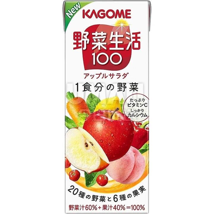 Kagome Yasai Seikatsu Vegetable Juice Apple Salad Flavor - 200ml