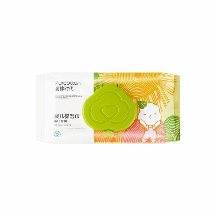 Purcotton Baby Hand and Mouth Cotton Wet Wipes - 80 Pieces