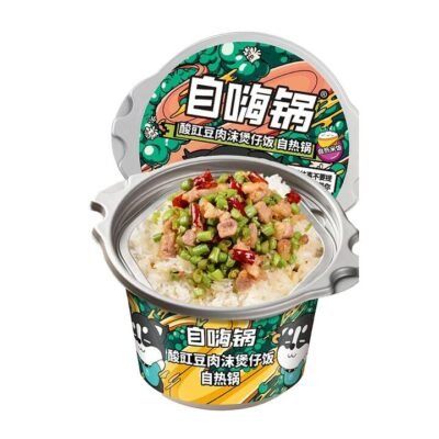 Zi Hai Guo (Instant Hot Pot) Self-Heating Pot with Sour Cowpea and Minced Meat Claypot Rice, 260g