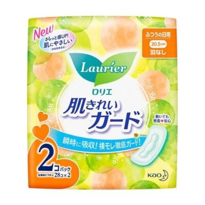 Kao Laurier Daily Use Wingless Sanitary Pads 20.5cm, 28 Pieces, 2 Packs