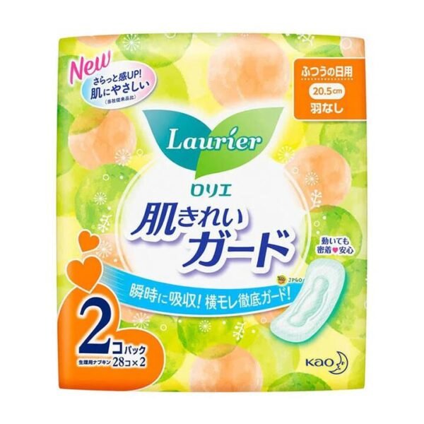 Kao Laurier Daily Use Wingless Sanitary Pads 20.5cm, 28 Pieces, 2 Packs