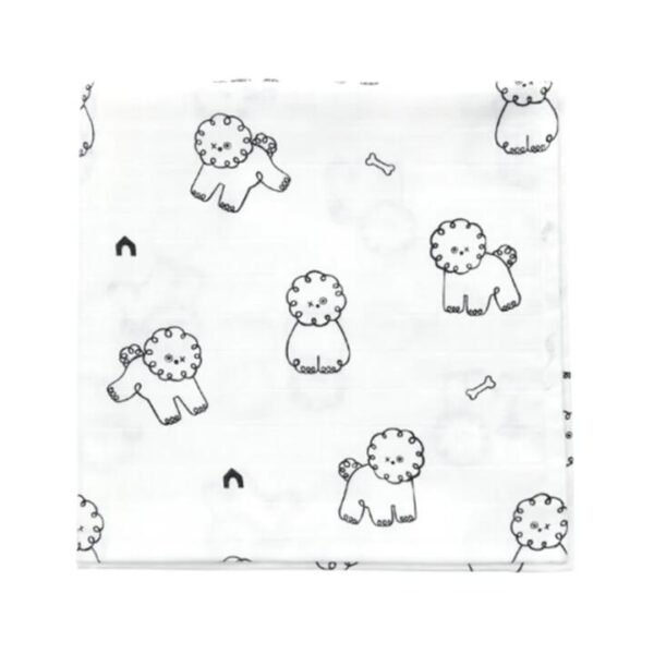 Dono&Dono Baby Lightweight Cotton Blanket with Bichon Frise Pattern - 106x106cm
