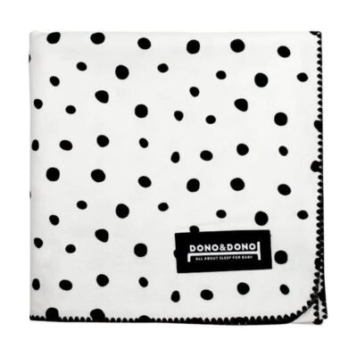 Dono&Dono Baby Cotton Fleece Blanket - Black Polka Dot Pattern, 106*106cm