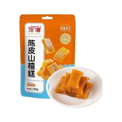 Longmenchun Chenpi Hawthorn Fruit Jelly Squares 188g – Traditional Chinese Hawthorn Cake Candy