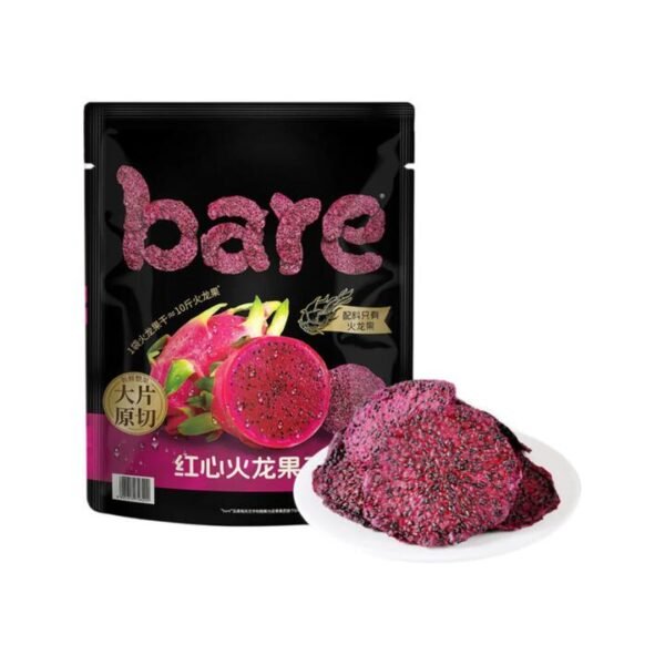 Bare Red Dragon Fruit Chips 400g – Whole-Slice Pitaya Crisps, 100% Fruit
