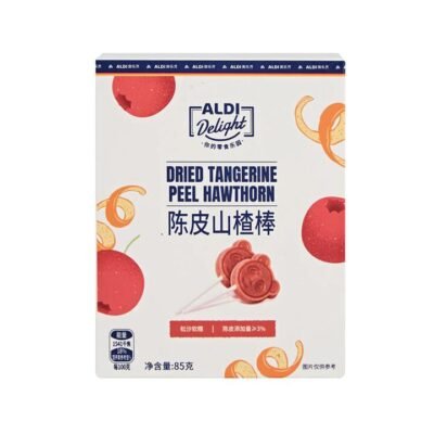 Aldi Delight Dried Tangerine Peel Hawthorn Lollipops 85g – Limited Import