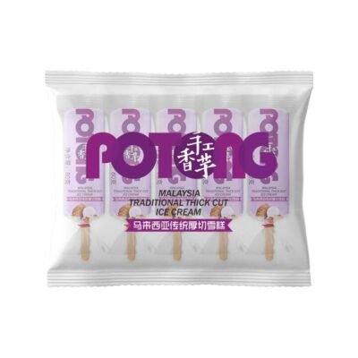 Meiqi Potong Traditional Thick-Cut Ice Cream – Taro, 5 Bars (400g) - Malaysian Taro Potong Popsicles