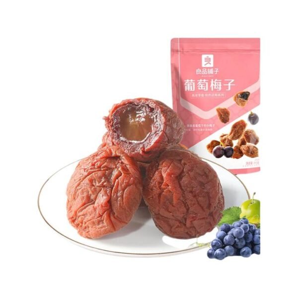 Bestore Grape-Flavoured Preserved Plums 90g - Soft & Chewy Dried Fruit Snack