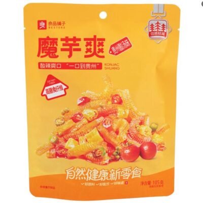 Bestore Konjac Shuang Guizhou Sour Soup Flavor 105g – Spicy & Sour Konjac Strips Snack