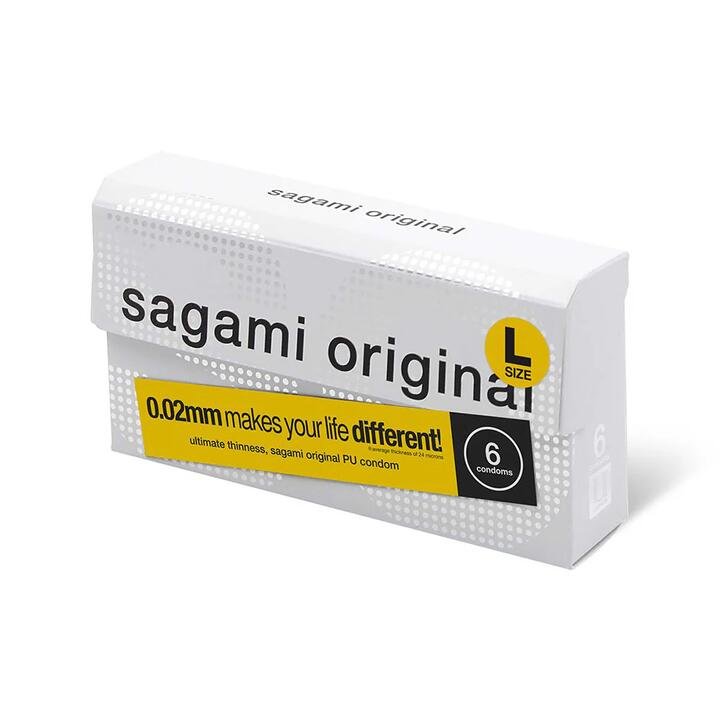 Sagami Original 0.02 Ultra-Thin Condoms L Size - 6 Pieces